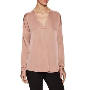 Vince Silk Surplice Top in rose hip